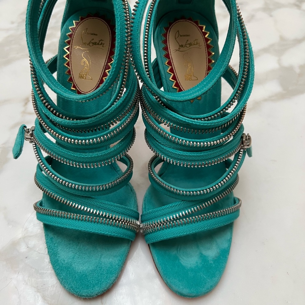 Special Edition Christian Louboutin Turquoise Zipper Heel